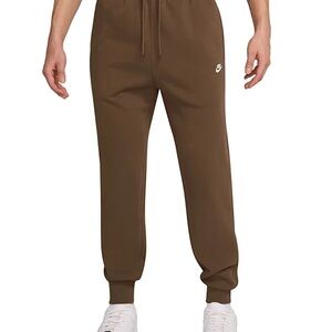 Nike Men’s Brown Fleece Joggers with Drawstring